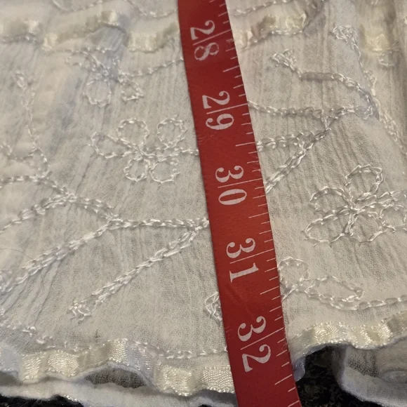 Sand N Sun Women’s Small White Tiered Midi Skirt Lightweight Cotton Boho Style - Picture 13 of 15